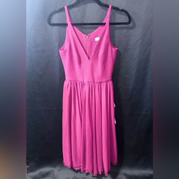 Dress the Population Fuchsia Midi Dress